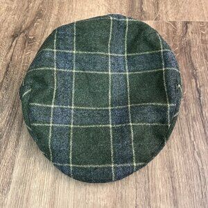 The Quiet Man Irish Flat Cap Green and Gray Wool Plaid